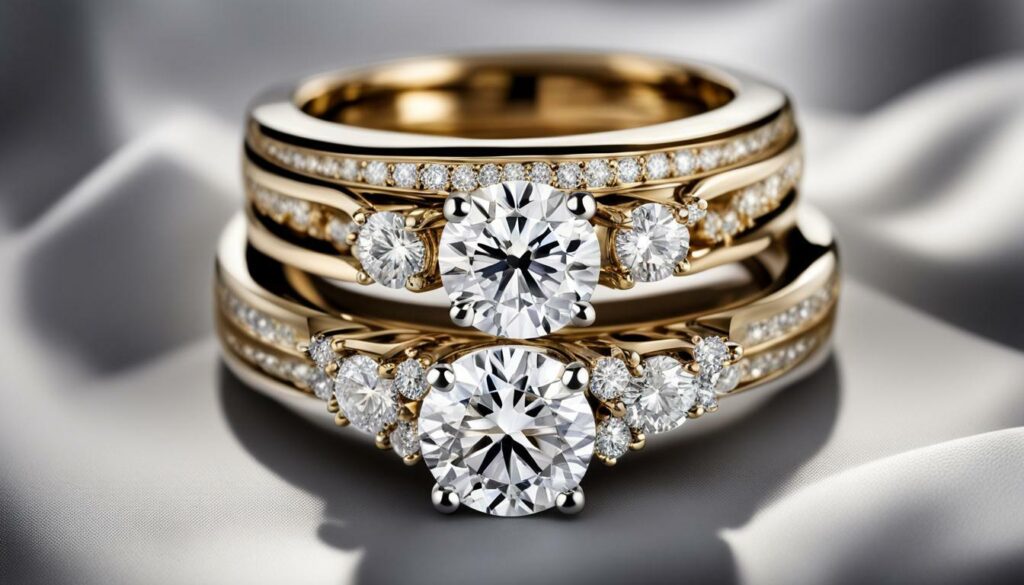 diamond wedding band with engagement ring